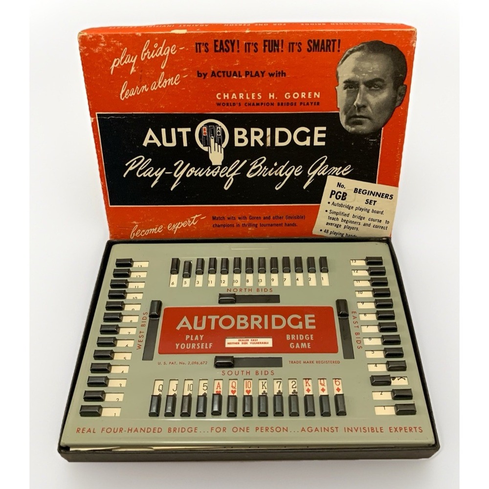 Vintage Card Game Bridge Charles H Goren 1950s MCM Decor Room Staging Bar Cart